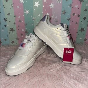 Justice White and Lavender Women's Sneakers